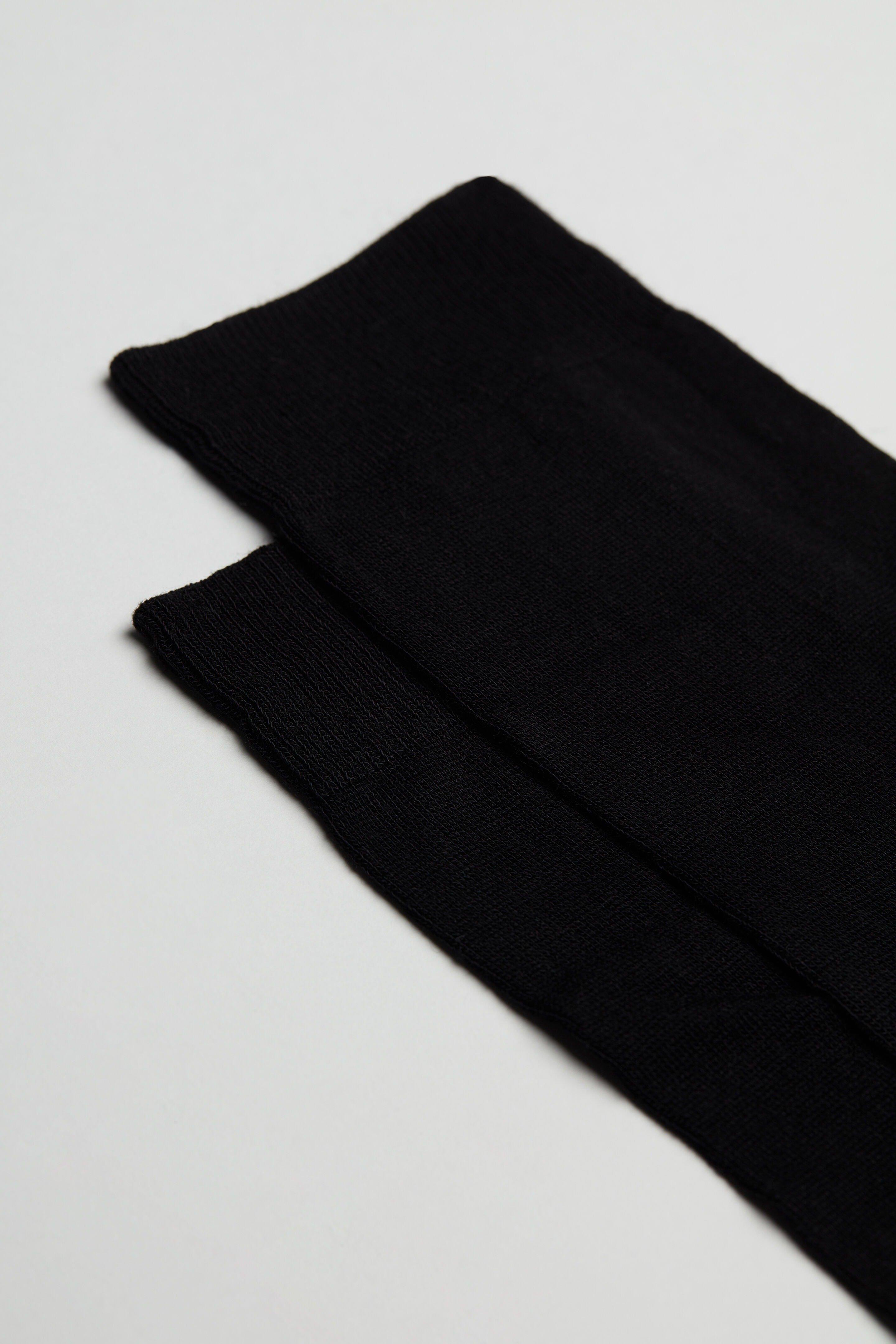 Black Cashmere Crew Socks, Melange Wood, large image number 1