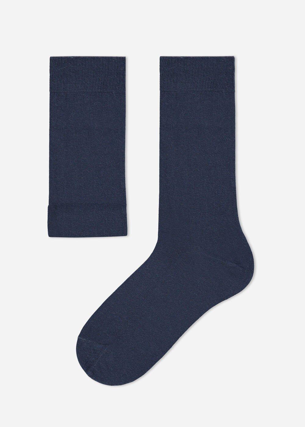 Light Blue Grey Short Socks With Cashmere, Men, , large image number 0