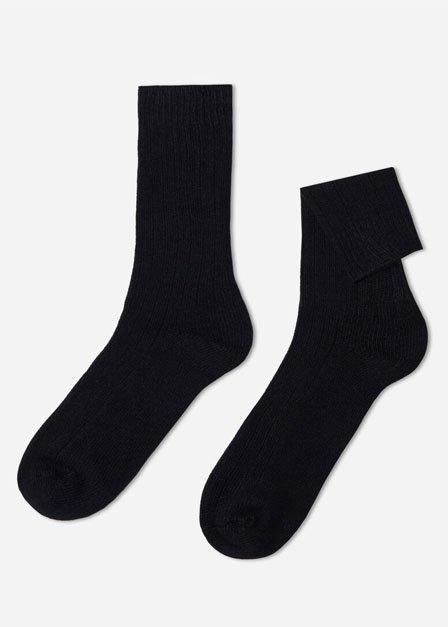 Blue Short Ribbed Socks, , large image number 0