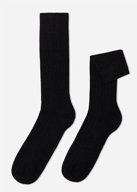 Black Short Ribbed Socks, , large image number 0