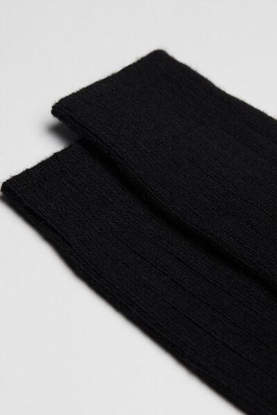 Black Short Ribbed Socks, , large image number 2