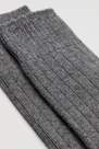 Calzedonia - Mid Grey Short Ribbed Socks With Wool And Cashmere, Men