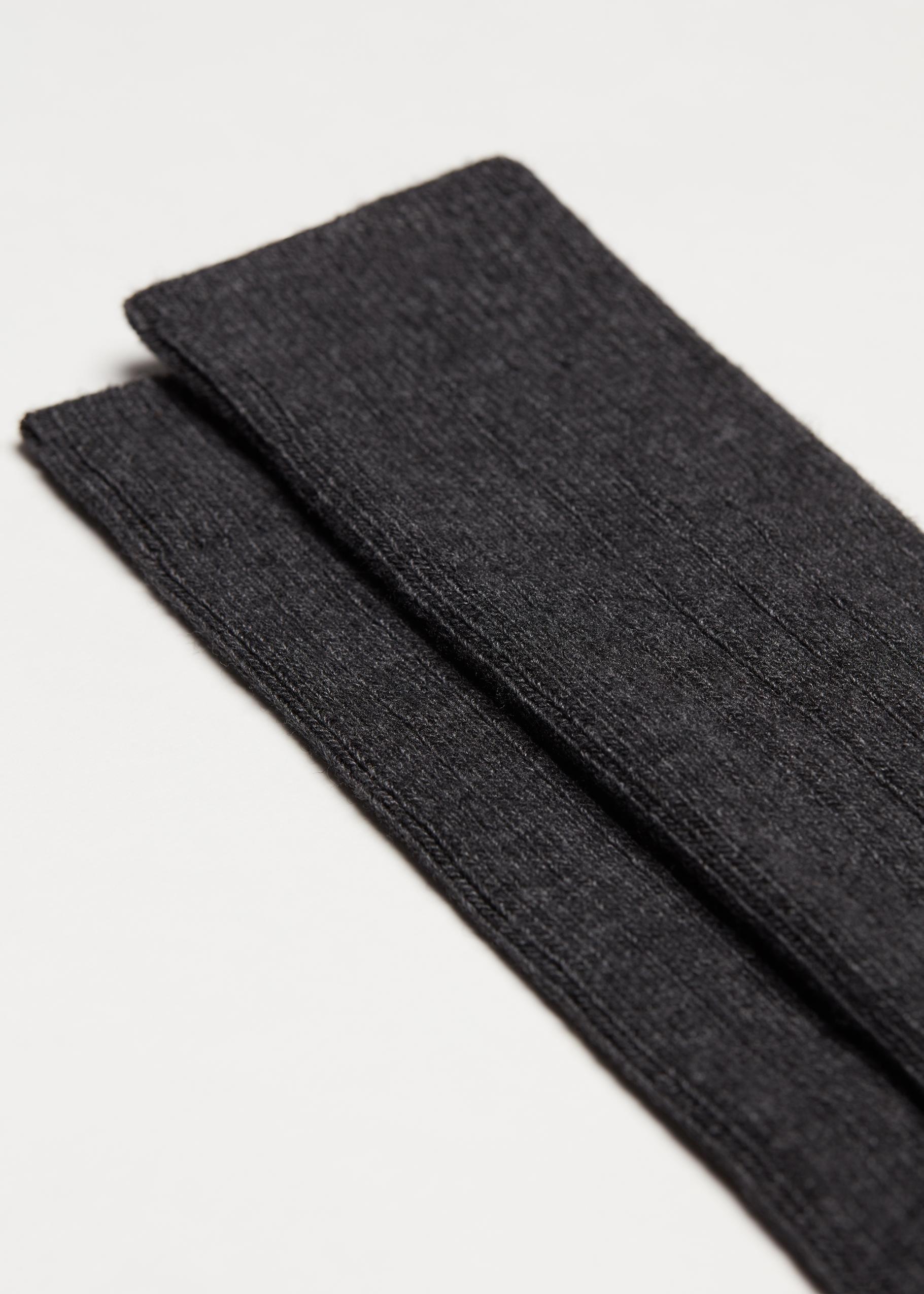 Grey Short Ribbed Socks, , large image number 0