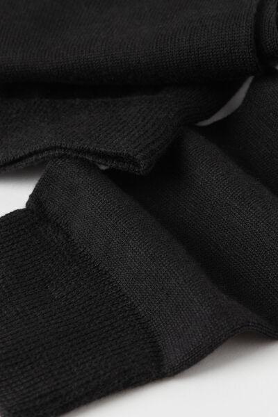 Black Warm Cotton Short Socks, , large image number 2