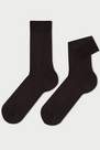 Brown Short Stretch Cotton Socks, Men