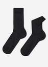 Charcoal Grey Blend Short Stretch Cotton Socks, Men