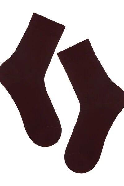 Burgundy Red Short Stretch Cotton Socks, , large image number 0