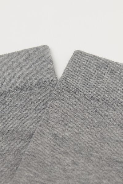 Grey Plain Crew Short Socks, , medium