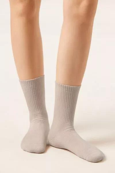 Beige Short Sport Cotton Socks, 5501_9985, medium