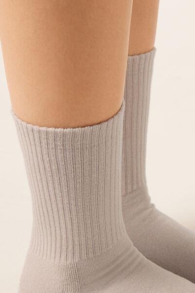 Beige Short Sport Cotton Socks, 5501_9985, medium