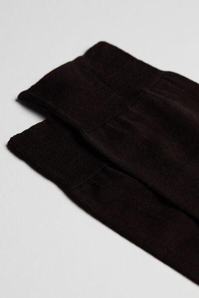 Brown Trimmed Crew Socks, , large image number 0