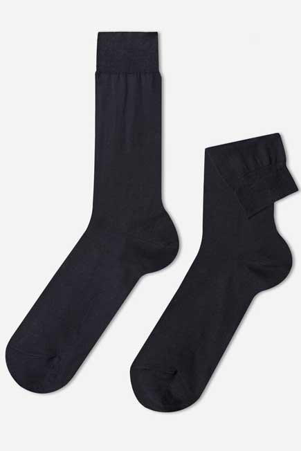 Calzedonia - Charcoal Grey Lisle Thread Ankle Socks, Men