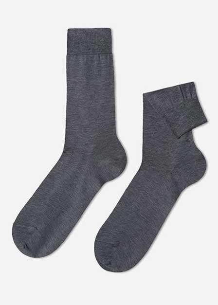 Grey Trimmed Crew Socks, , large image number 0