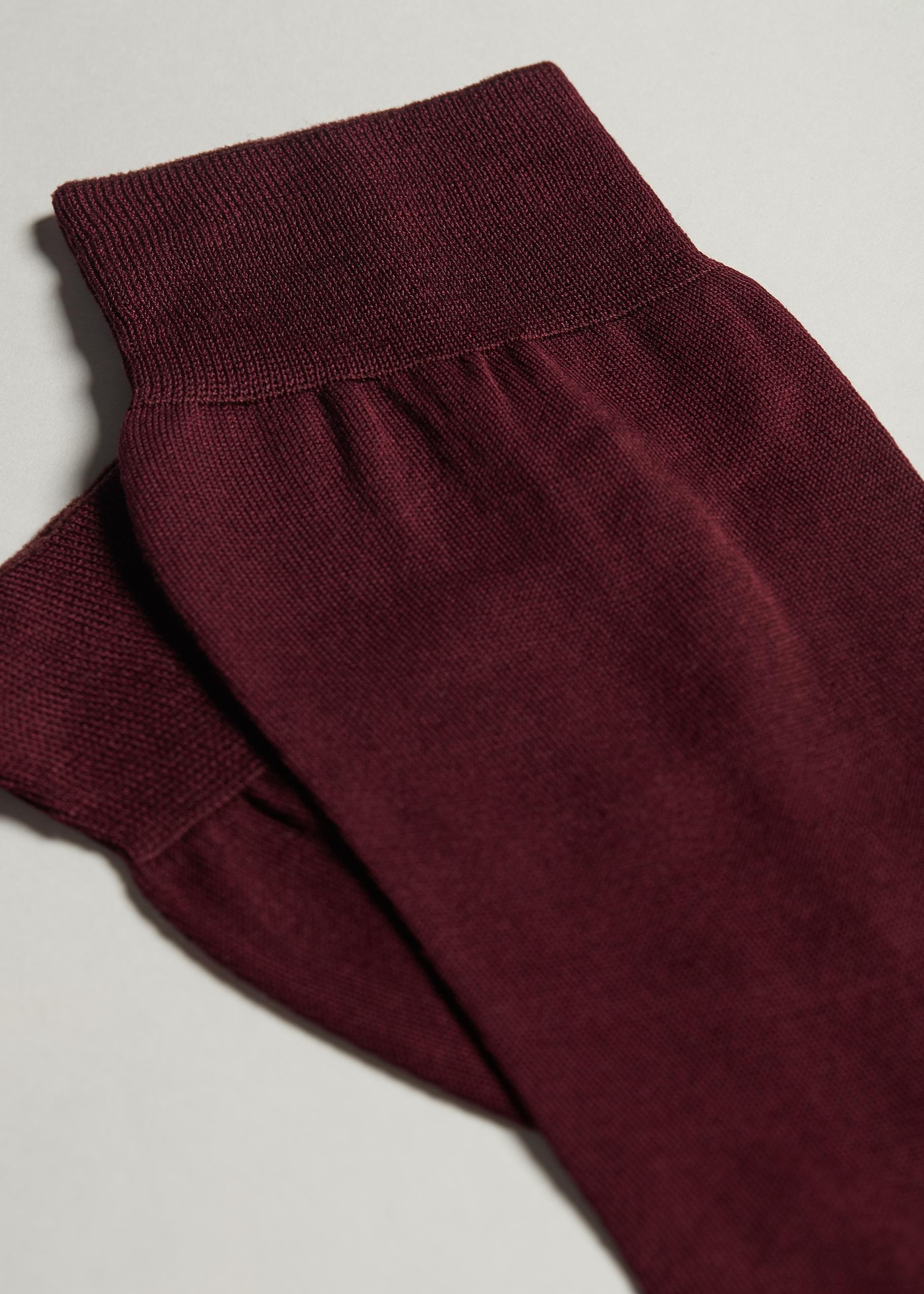 Red Lisle Thread Ankle Socks, , large image number 1