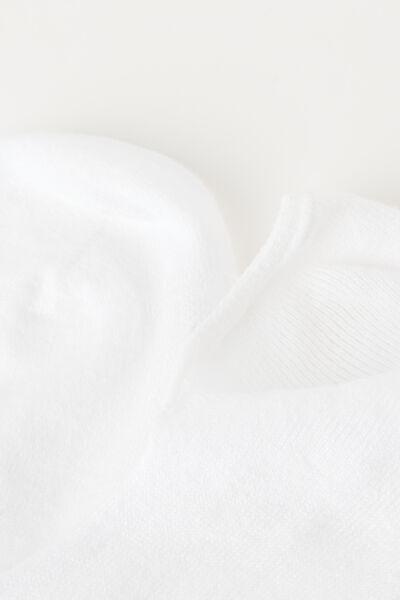 White Cotton And Linen Invisible Socks, , large image number 1