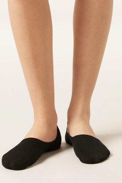 Black Invisible Socks, Black, medium