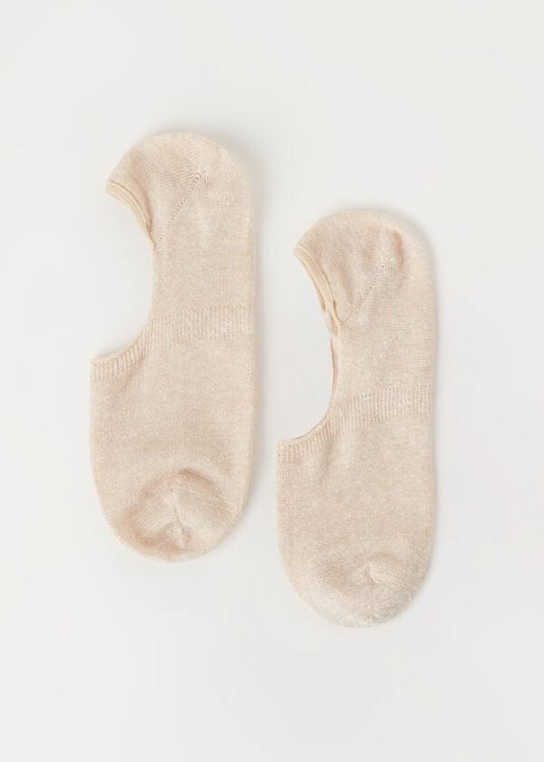 Beige Invisible Socks, , large image number 0