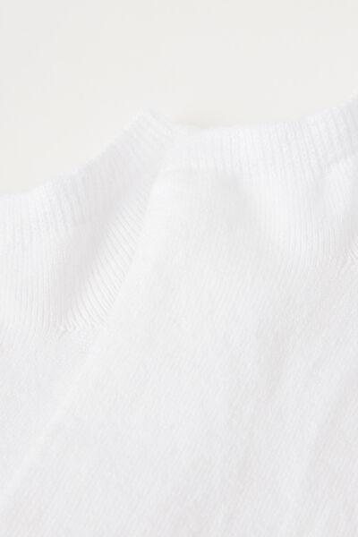 WHITE Unisex Cotton and Linen No-Show Socks, , medium