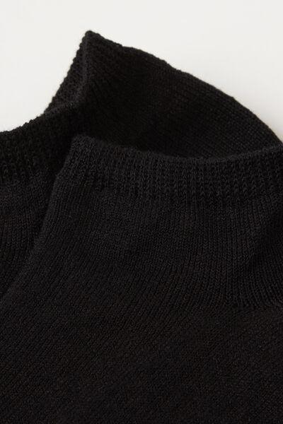 BLACK Unisex Cotton and Linen No-Show Socks, , large image number 0