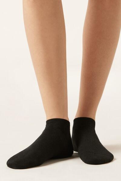 Calzedonia - BLACK Unisex Cotton and Linen No-Show Socks