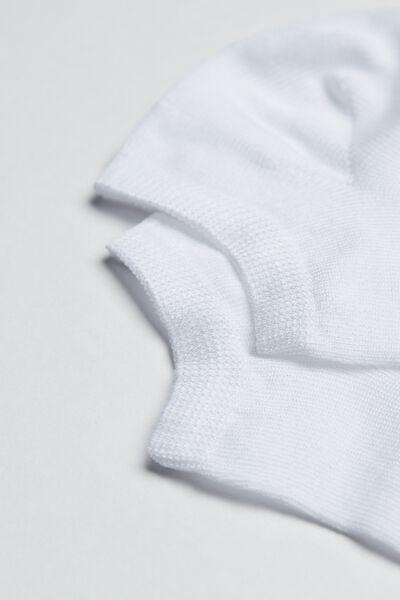 White Cotton No-Show Socks, Unisex, , large image number 1