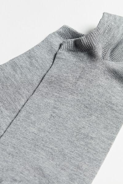 Grey No-Show Socks, Grey Fleece, medium