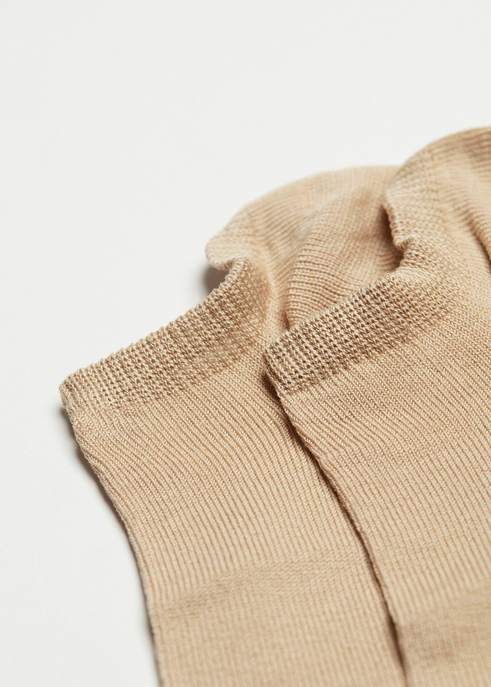 Beige No-Show Socks, Sand, large image number 3