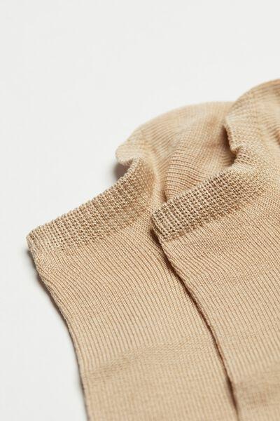 Beige No-Show Socks, , large image number 4