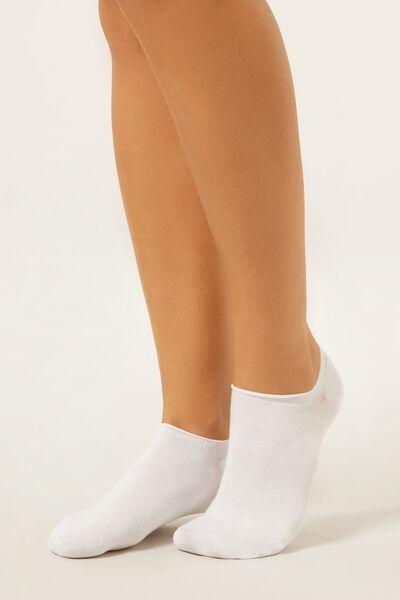 White Short Cotton Sneaker Socks, White, large image number 0
