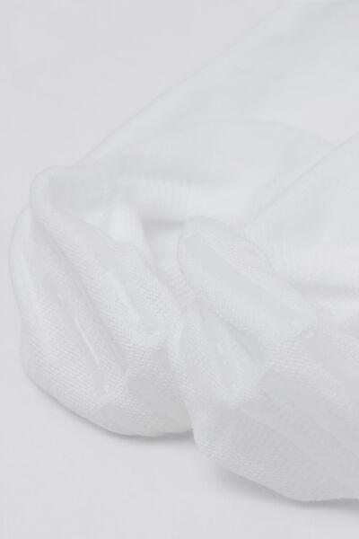 White Short Cotton Sneaker Socks, White, large image number 1