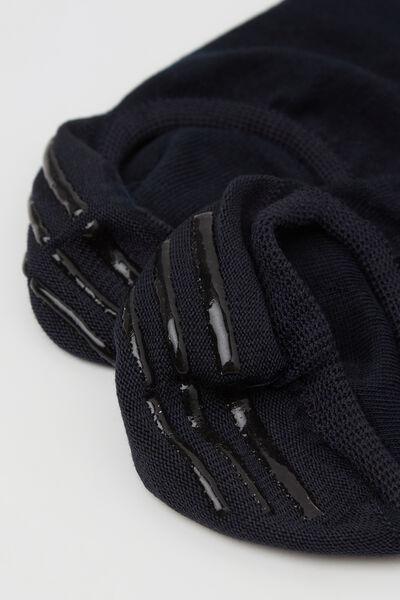 Navy No-Show Cotton Socks, Blue, large image number 1