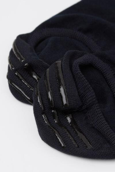 Navy No-Show Cotton Socks, Blue, medium