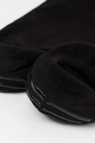 Black No-Show Cotton Socks, Black, medium