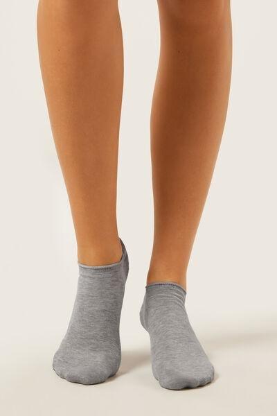 Grey No-Show Cotton Socks, Grey Blend, large image number 0