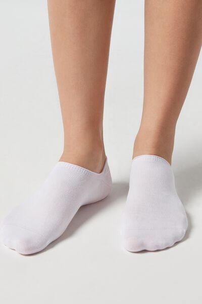 White Cotton No-Show Socks, , large image number 2