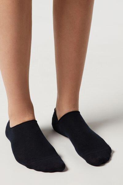 Blue Cotton Pop Socks, Unisex, , large image number 0