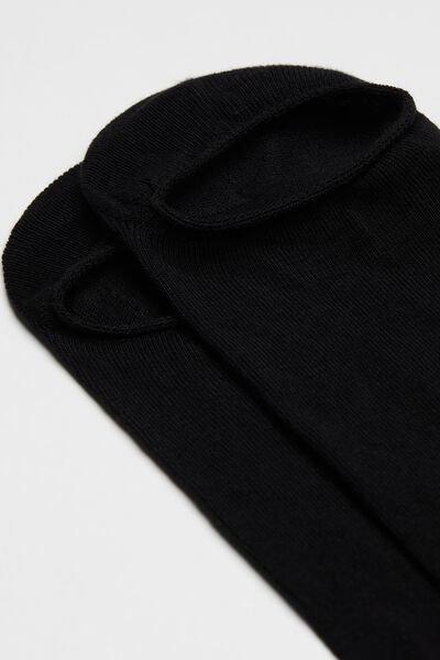 Black Cotton No-Show Socks, , large image number 3