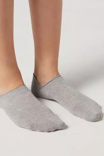 Grey No-Show Socks, Grey Blend, large image number 1