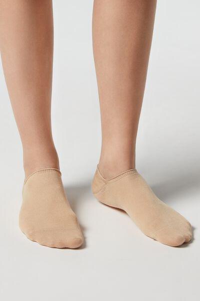 Calzedonia - Beige Cotton Pop Socks, Unisex