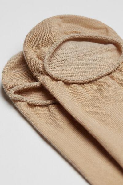 Calzedonia - Beige Cotton Pop Socks, Unisex