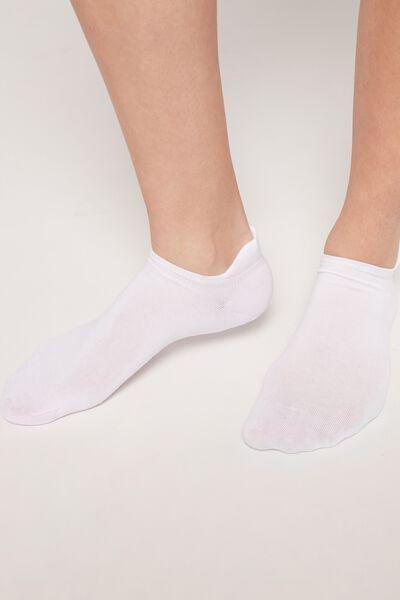 White Cotton Pop Socks, Unisex, , large image number 0
