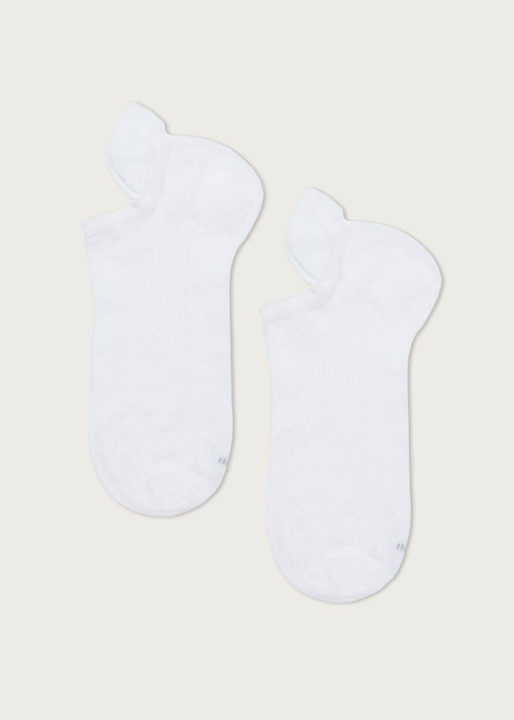 White Cotton Pop Socks, Unisex, , large image number 1