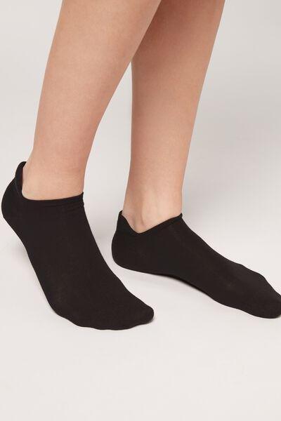 Black Cotton Pop Socks, Unisex, , large image number 0