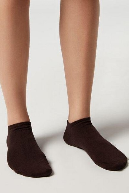 Calzedonia - Brown Cashmere No-Show Socks, Unisex
