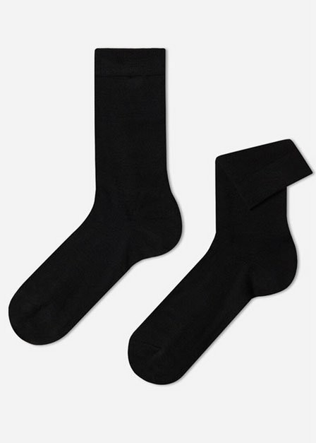 Calzedonia - Burgundy Short Wool And Cotton Socks, Men