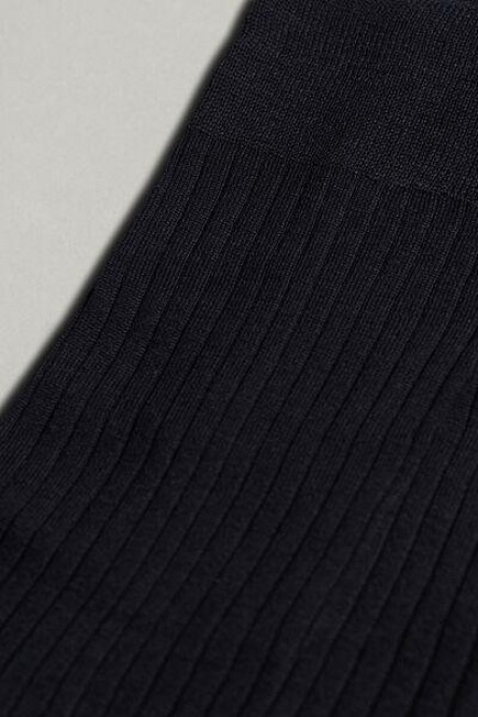 Calzedonia - Blue Short Ribbed Lisle Socks, Men