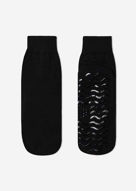 Black Non-Slip Short Socks, Black, large image number 0