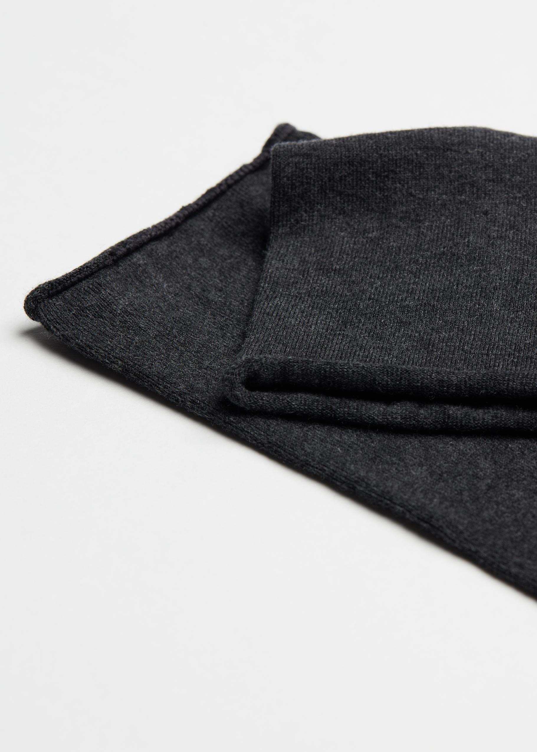 Charcoal Grey Blend Short Cuffed Cotton Socks, No Elastic, Men - One-Size, 5501_020, large image number 1