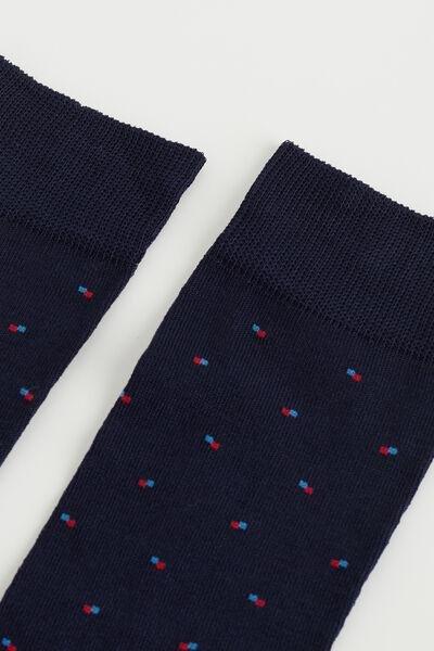 GALAXY BLUE PIN DOT Men�s Classic Lisle Thread Crew Socks, , large image number 2