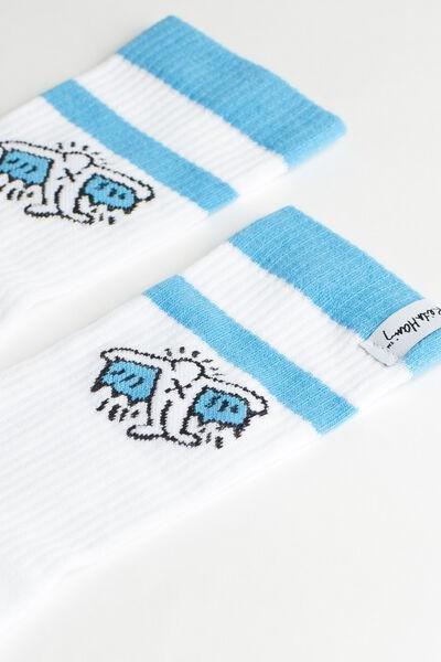 KEITH HARING LIGHT BLUE BANDS SPORT Men�s Keith Haring� Crew Sport Socks, , large image number 0